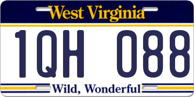 WV license plate 1QH088