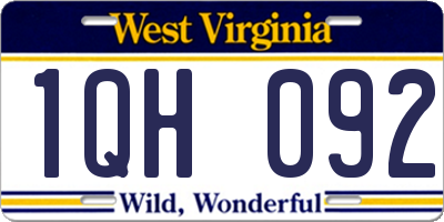 WV license plate 1QH092