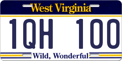 WV license plate 1QH100