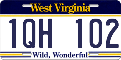 WV license plate 1QH102