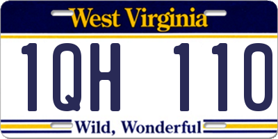 WV license plate 1QH110