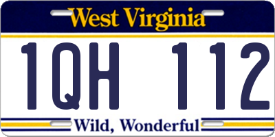 WV license plate 1QH112