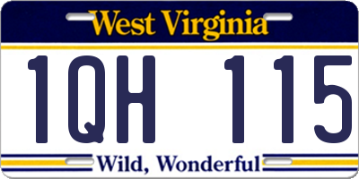 WV license plate 1QH115