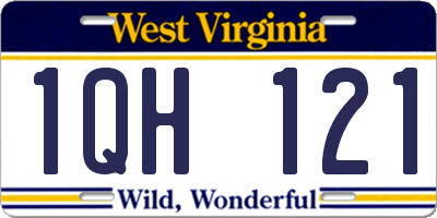 WV license plate 1QH121