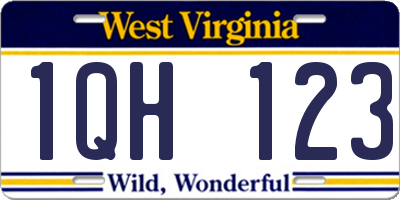 WV license plate 1QH123