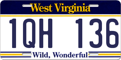 WV license plate 1QH136