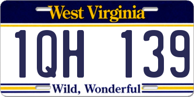 WV license plate 1QH139