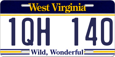 WV license plate 1QH140