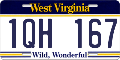 WV license plate 1QH167