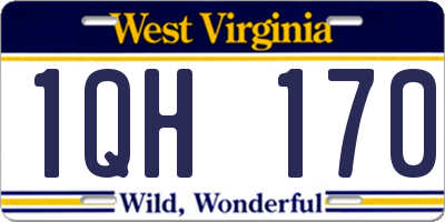 WV license plate 1QH170