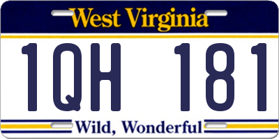 WV license plate 1QH181