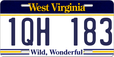 WV license plate 1QH183
