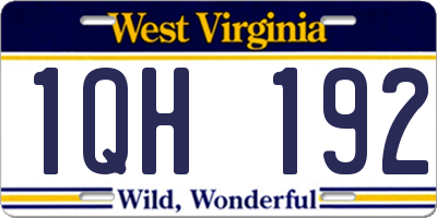 WV license plate 1QH192