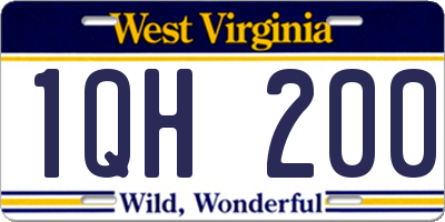 WV license plate 1QH200