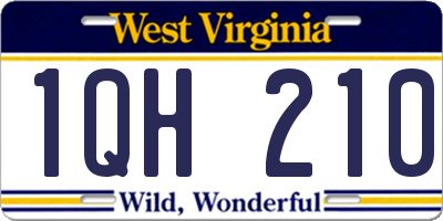 WV license plate 1QH210