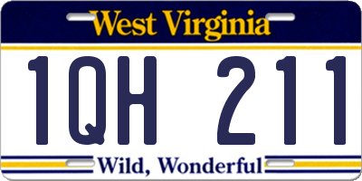 WV license plate 1QH211