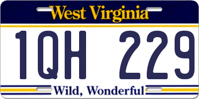 WV license plate 1QH229