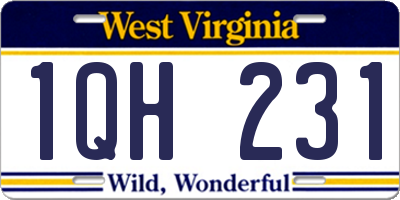 WV license plate 1QH231
