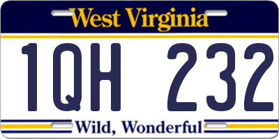 WV license plate 1QH232