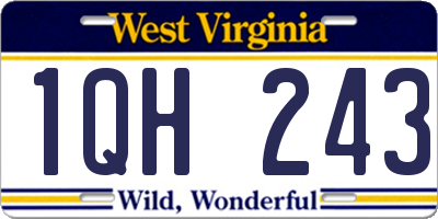 WV license plate 1QH243