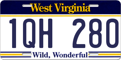 WV license plate 1QH280