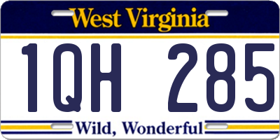 WV license plate 1QH285