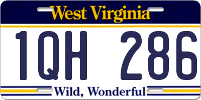 WV license plate 1QH286