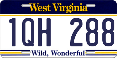 WV license plate 1QH288
