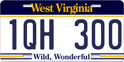 WV license plate 1QH300