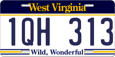 WV license plate 1QH313