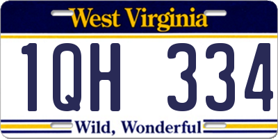 WV license plate 1QH334