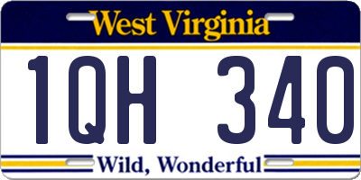 WV license plate 1QH340