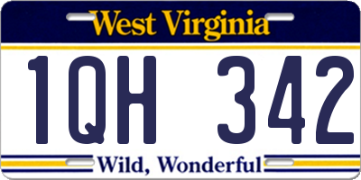 WV license plate 1QH342