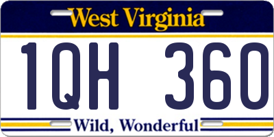 WV license plate 1QH360