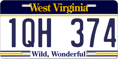 WV license plate 1QH374