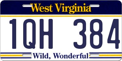 WV license plate 1QH384