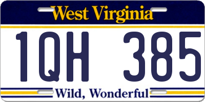 WV license plate 1QH385