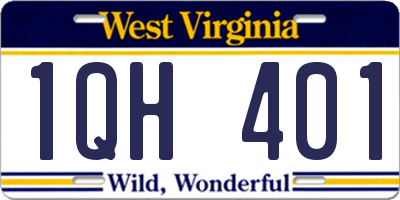 WV license plate 1QH401
