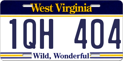 WV license plate 1QH404