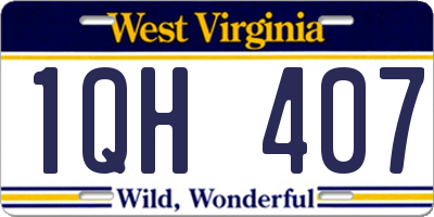 WV license plate 1QH407