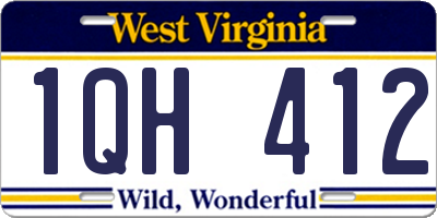 WV license plate 1QH412