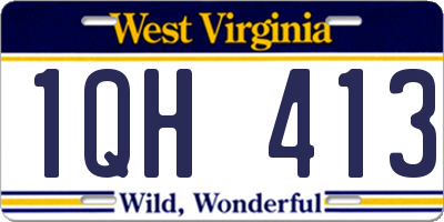 WV license plate 1QH413