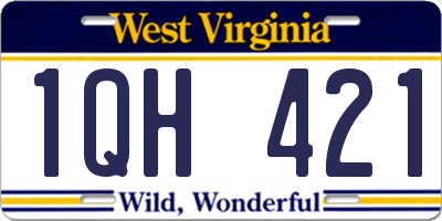 WV license plate 1QH421