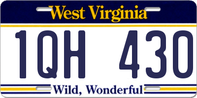 WV license plate 1QH430