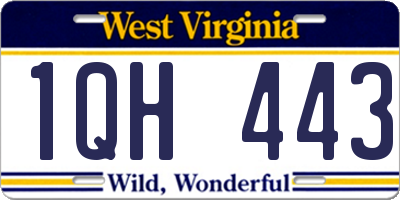 WV license plate 1QH443