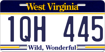 WV license plate 1QH445