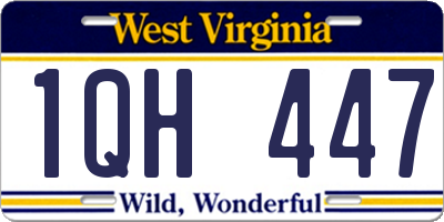WV license plate 1QH447