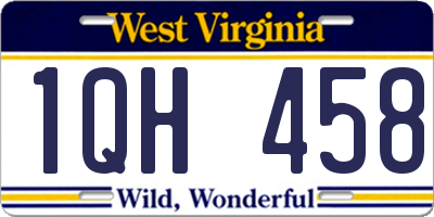WV license plate 1QH458