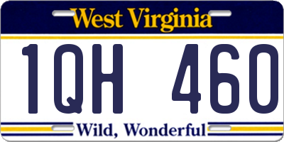 WV license plate 1QH460