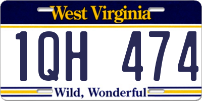 WV license plate 1QH474